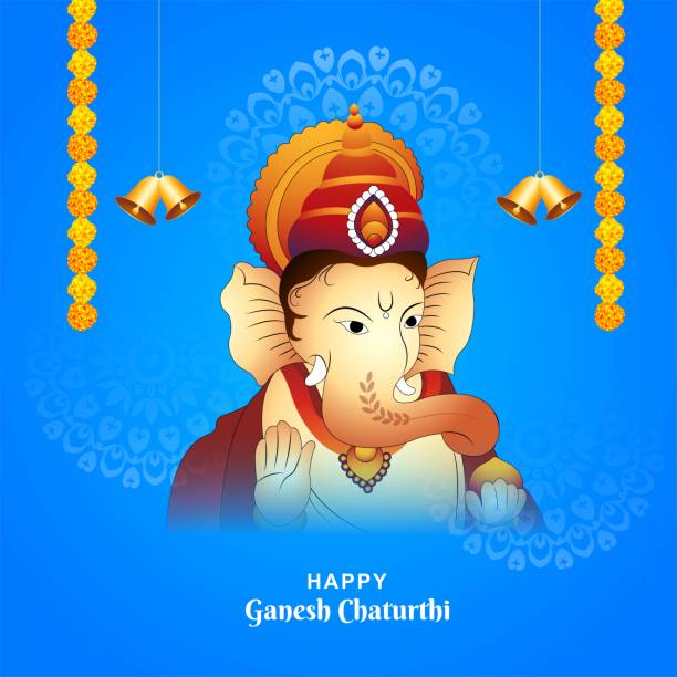 tradycyjne tło karty obchodów festiwalu ganesh chaturthi - happy holidays stock illustrations