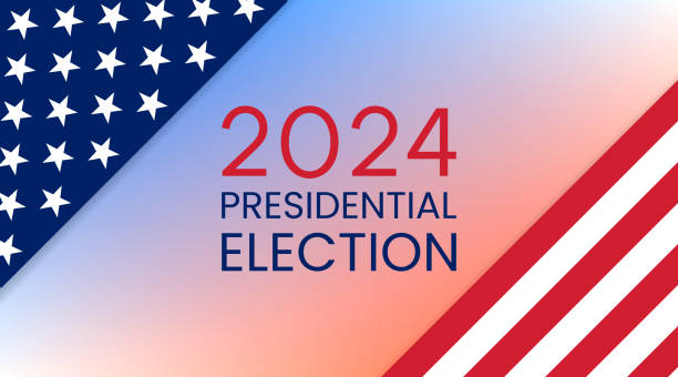 wybory prezydenckie w stanach zjednoczonych w 2024 roku. ilustracja wektorowa - president voting badge election stock illustrations