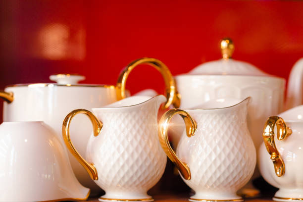 Golden handle luxury elegance coffee cup luxury set