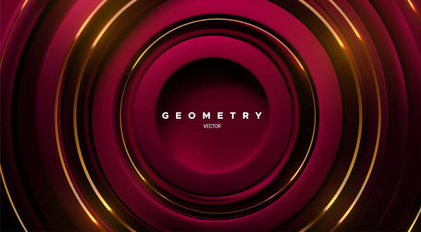 istock Abstract background of red and golden circle shape 1415001847
