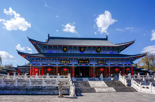 Touring in South Korea, beautiful and romantic in Seoul Korea.Walk in Gyeongbokgung Palace in South Korea wearing traditional Hanbok