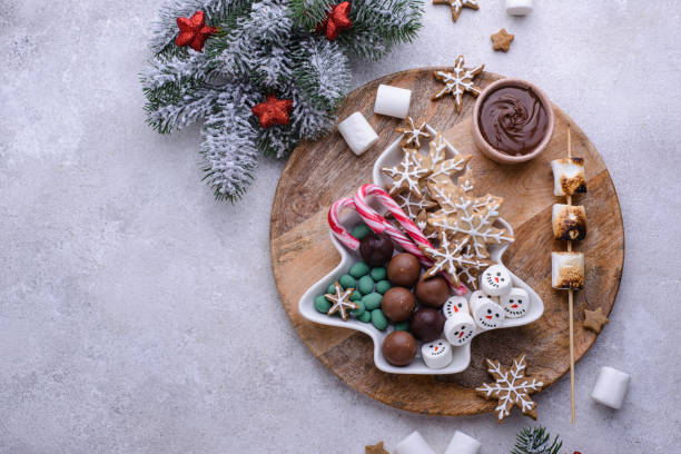 istock Christmas sweets, cookies and marshmallow 1415006984