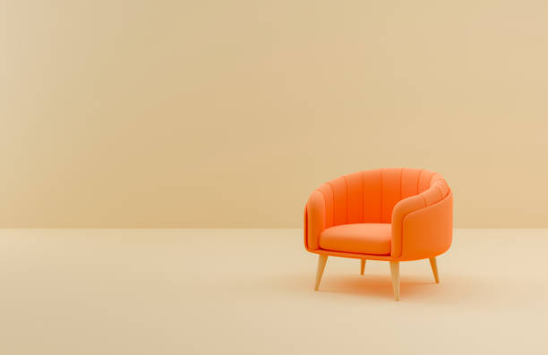 istock 3d illustration. the chair is located and have free space 1415007204