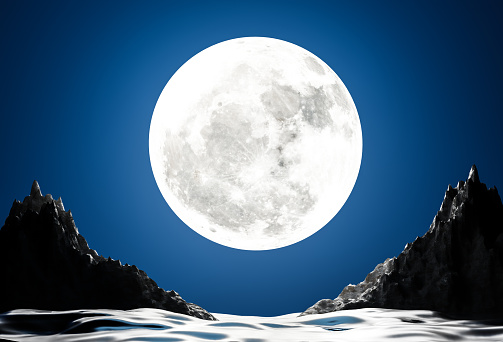 3d illustration. full moon at night