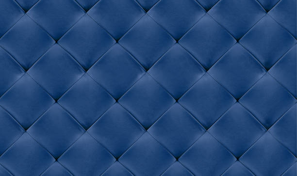 istock Blue natural leather background, classic checkered pattern for furniture, wall, headboard 1415008161