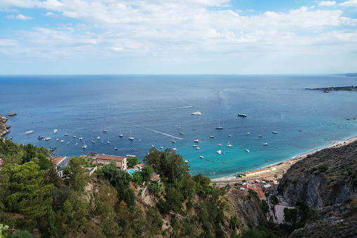 Seacoast near Taormina, Sicily, Italy, top view.