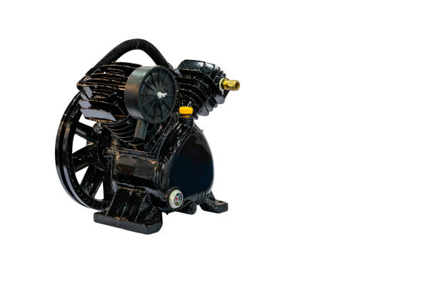 istock Black color boat piston high pressure air compressor pump for industrial isolated on white background with clipping path 1415013693
