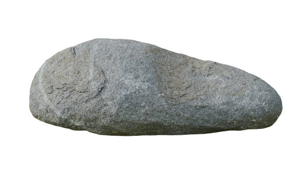 Big granite rock stone, isolated on white background