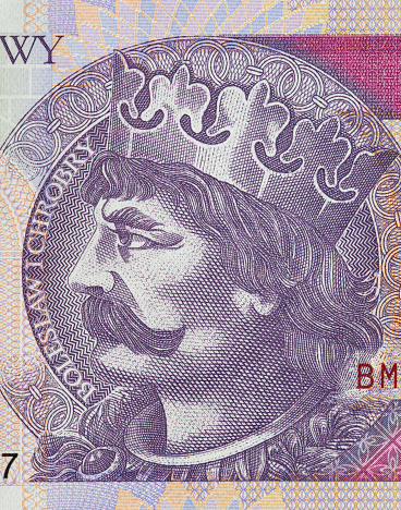Obverse of 20 polish zloty banknote for design purpose