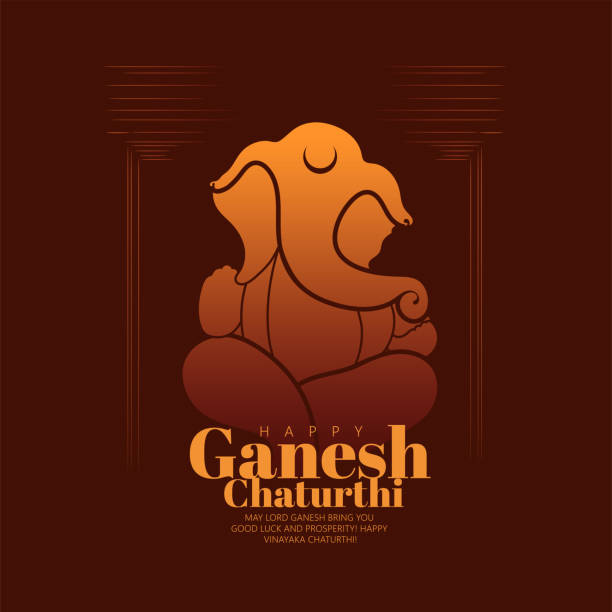 Ganesh Chaturthi, Vinayaka Chaturthi, God Ganesh Illustration Of Lord Ganpati For Happy Ganesh Chaturthi Indian Festival elephant figurine stock illustrations