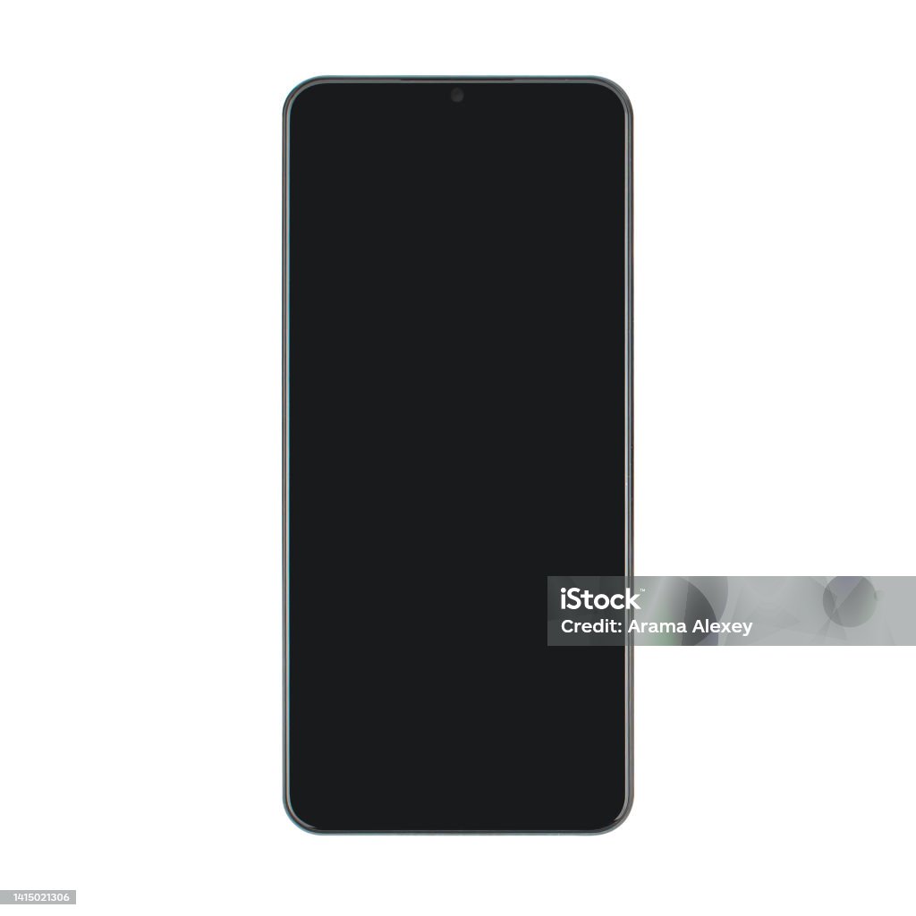 Front Screen Photo Phone Screen Front View Isolated On White Background Stock Photo ...