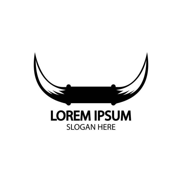 logo bull horn i ikony szablonów symboli aplikacji - rogaty stock illustrations