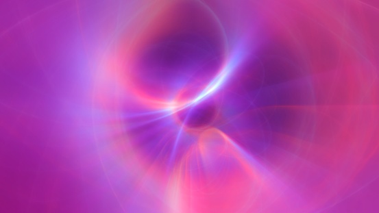 Abstract lens flare with pink purple and violet rainbow colored prism sun rays. Concept 3D animation landing page background in spring mood for religious meditative copy space and showcase backplate.