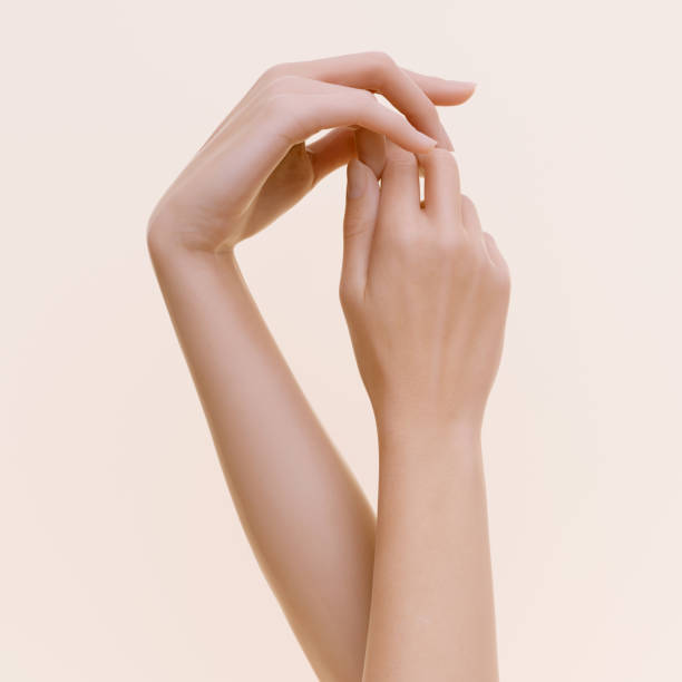 istock Abstract beautiful woman's hand. Elegant female hands gesture art creative concept banner, 3d rendering 1415027442