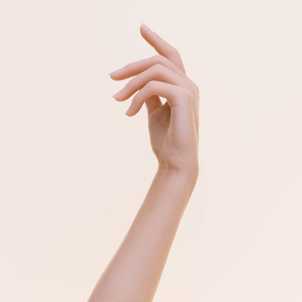 istock Beautiful female abstract hand relaxed gesture, 3d rendering elegant hand. 1415028433