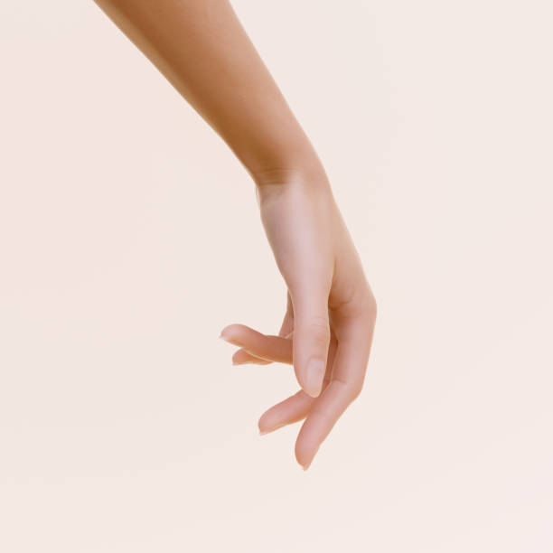 istock Reach gesture woman's hand 3d rendering, index finger, 1415028472
