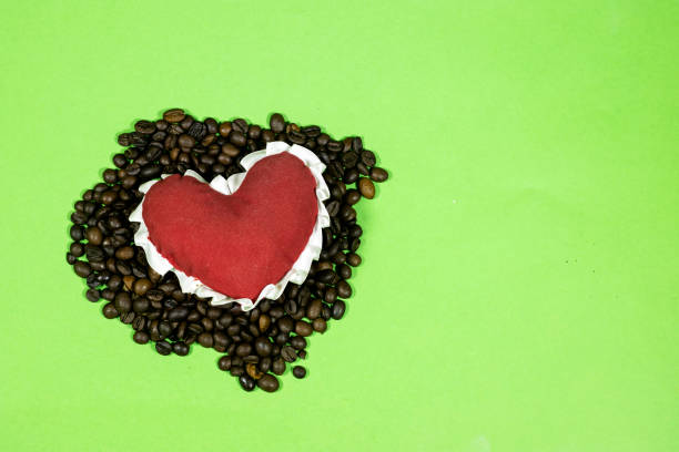 Coffee cup and coffee beans