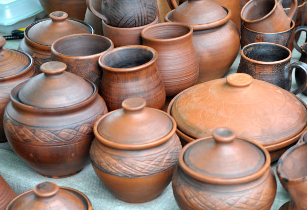 istock Various pottery made of clay. 1415042964