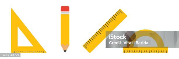 Pencil Math Tools Education Math Tools Set Stock Illustration - Download Image Now ...