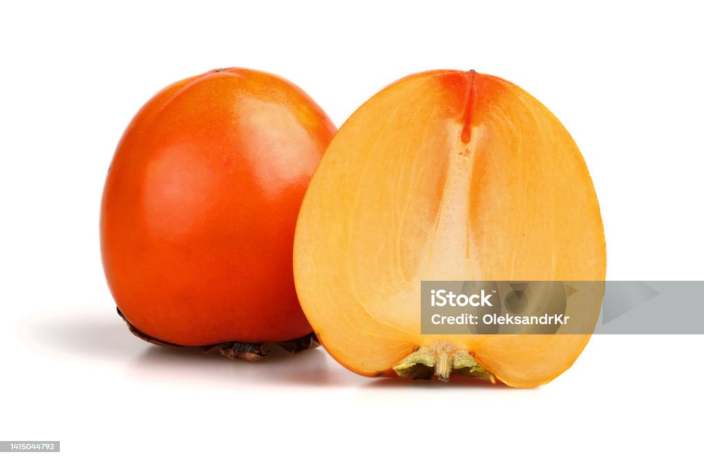 Sharon persimmon isolated on white background Fruit Stock Photo