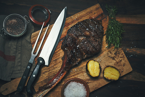 Grilled Tomahawk Steak with Potatoes