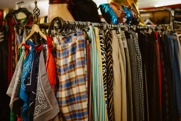 istock clothing in a vintage second hand shop 1415050039