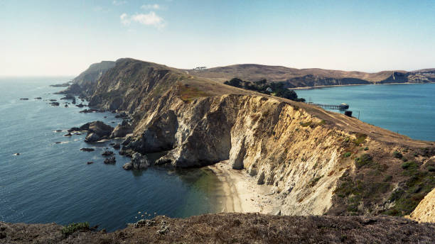 View from Chimney Rock, Point Reyes National Seashore, CA stock photo