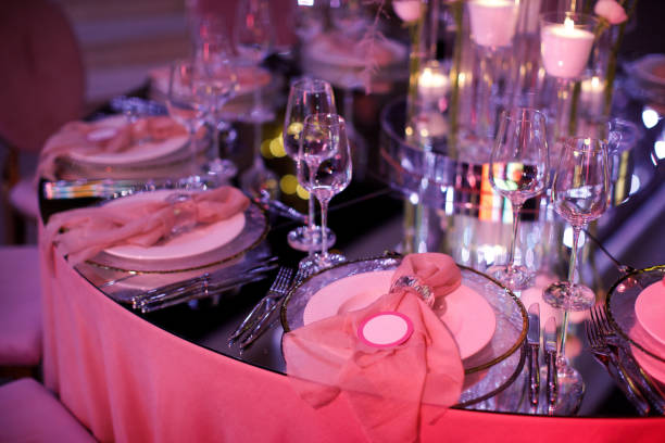 istock Decorated served table for wedding party or other event 1415056879
