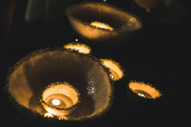 istock Candles on the table at the wedding party 1415057499