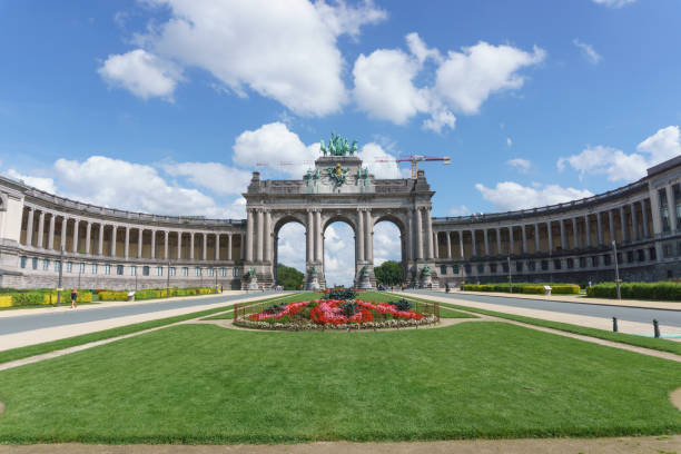 istock Parc du Cinquantenaire with the Triumphal Arch built for Belgian independence Brussels, Belgium 1415057503