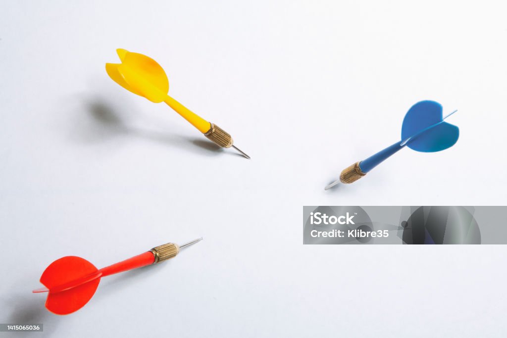 Game darts. It is isolated on a white background Cut Out Stock Photo