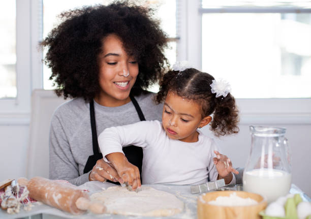 istock Mother and daughter are baking together 1415071394