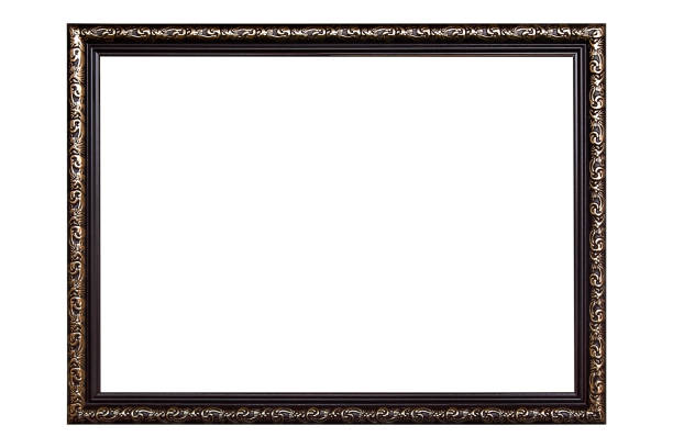 istock dark brown with golden pattern frame for photo, certificate isolated 1415071687