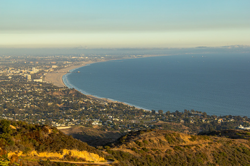 Hiking in Topanga, CA. Views of the Santa Monica Mountains, Santa Monica Bay, and the LA cityscape
