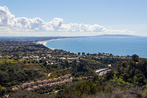 Hiking in Topanga, CA. Views of the Santa Monica Mountains, Santa Monica Bay, and the LA cityscape