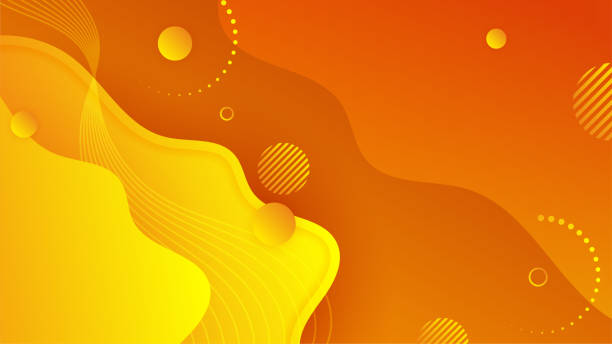 istock Orange and yellow background color composition in abstract. Abstract backgrounds with a combination of lines and circle dots can be used for your ad banners, sale banner template, presentation 1415085433