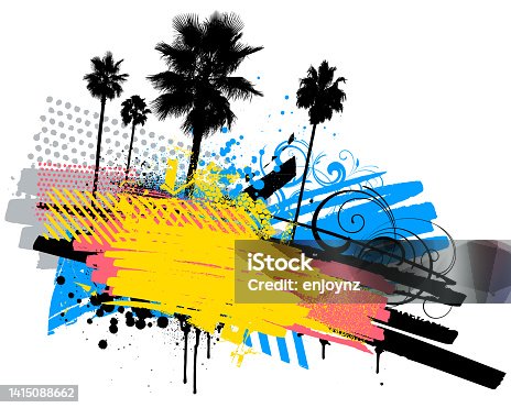 istock Californian summer grunge illustration 1415088662