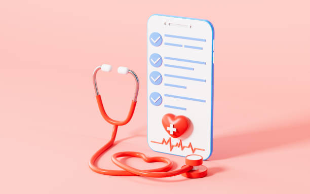istock Stethoscope and electronic medical examination report with pink background, 3d rendering. 1415091008
