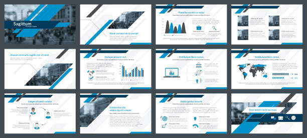 elemente der infografiken für präsentationen vorlagen - bildschirmpräsentation stock-grafiken, -clipart, -cartoons und -symbole