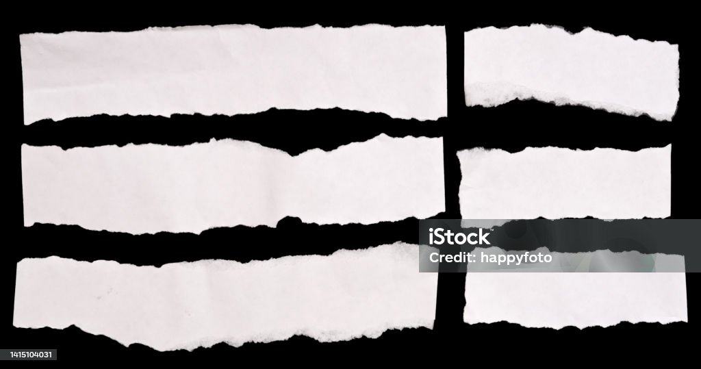 Torn paper Torn paper on black background Paper Stock Photo