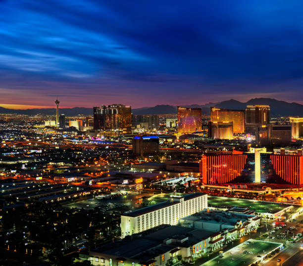 Las Vegas skyline during sunrise