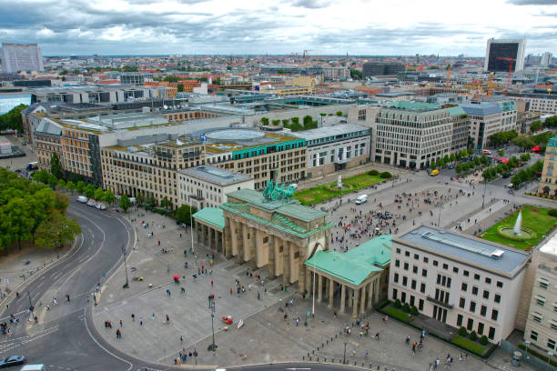 istock Brandenburg Gate in Berlin, Germany aerial view 1415109134