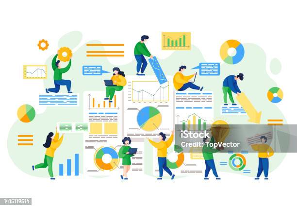Analyzing Data Graphics Data Analysis Graphics And Charts Statistics Stock Illustration ...