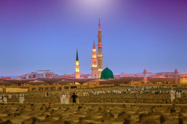 medina, al-madinah al-munawwarah, saudi arabia - masjid nabawi madinah potret stok, foto, & gambar bebas royalti