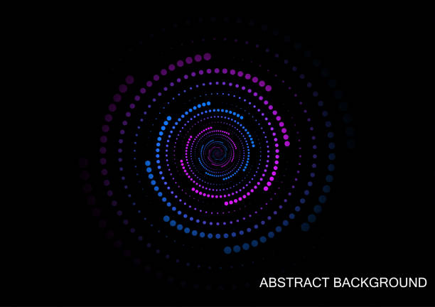 istock abstract background spiral circle style pink and blue color tone for black background 1415122171