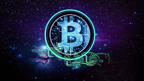 istock Bitcoin neon signs floating in the metaverse 1415123600