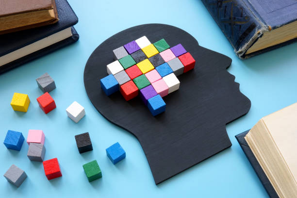 istock Multicolored cubes in the form of a brain as a symbol creative mind. 1415125132