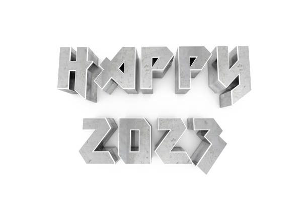 istock Happy 2023 Metal Text 1415126242