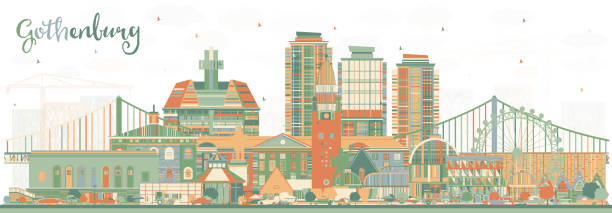 istock Gothenburg Sweden City Skyline with Color Buildings. 1415126584