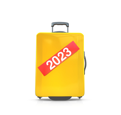 Luggage Labeled with Red 2023 Sticker